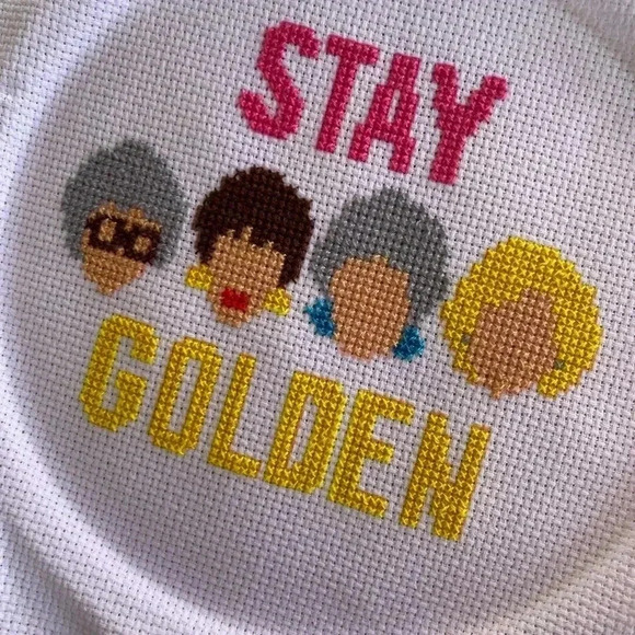 Golden Girls Hand Embroidery Cross Stitch Design Pattern Decor - Picture 3 of 9